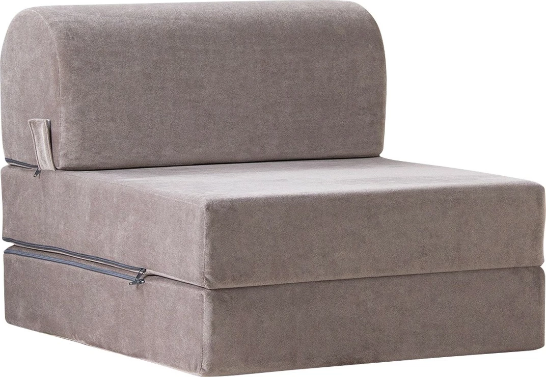 Krevate-kolltuk një vendësh, kadife gri e çelët, Magic