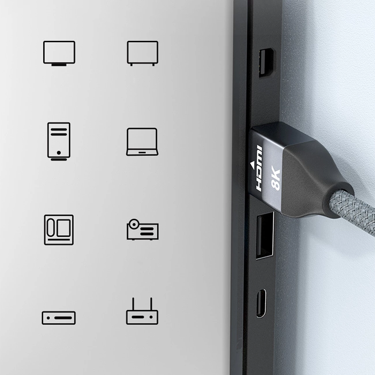 Kabllo HDMI Wozinsky WHDMI-30, 3m, 8K 60Hz, 48Gbps, argjendtë