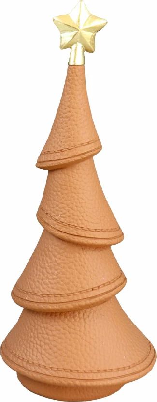 Dekor pemë Krishtlindjesh XMAS DREAM.III, ngjyrë tabako-ari, 10.5x8.5x24.5cm