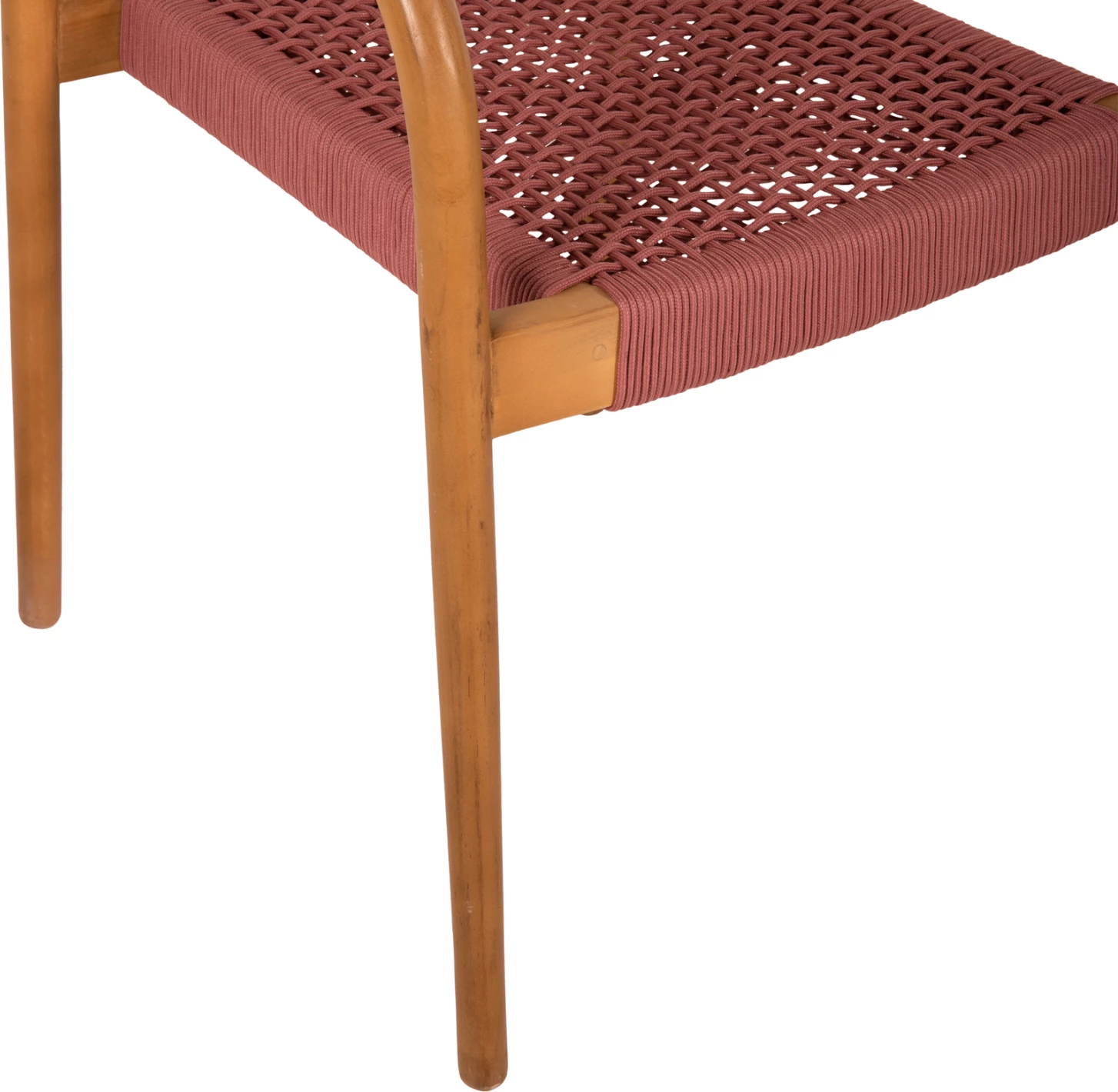 Karrige me krahë OSLO FH9636.06 dru tik natyral dhe litar rozë 55x54x80H cm