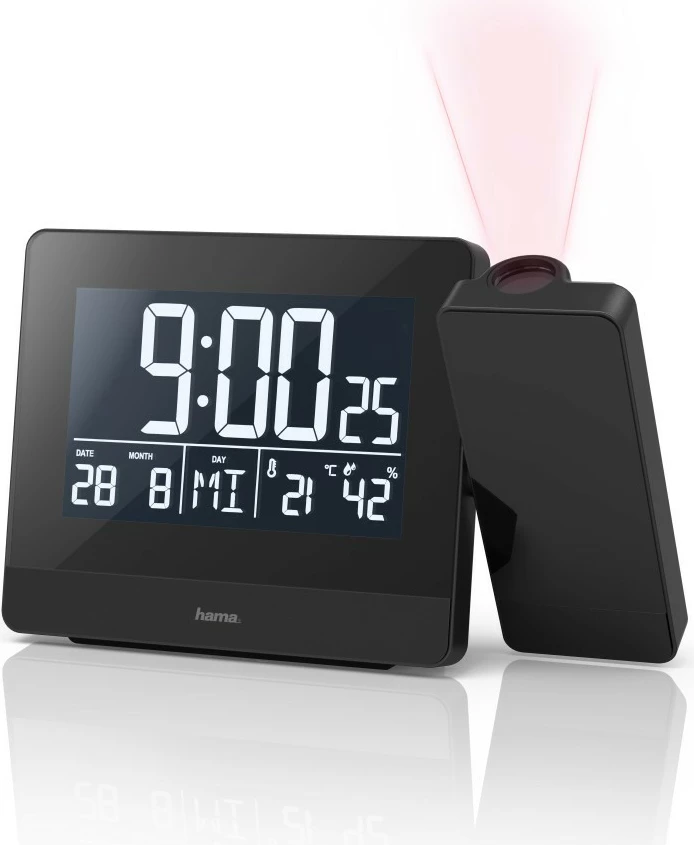 Orë alarmi digjitale Hama Plus Charge me projektor, e zezë