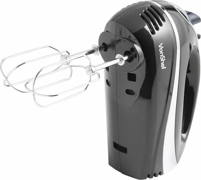 Mikser dore VONSHEF 2007067 300W 5 shpejtësi + turbo, set me 5 shtojca, zi/argjend