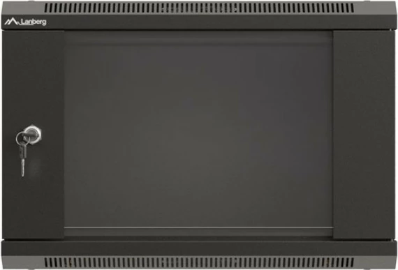 Kasë rrjeti Lanberg WF03-5306-10B, 19", 6U, për montim në mur, xham i zi