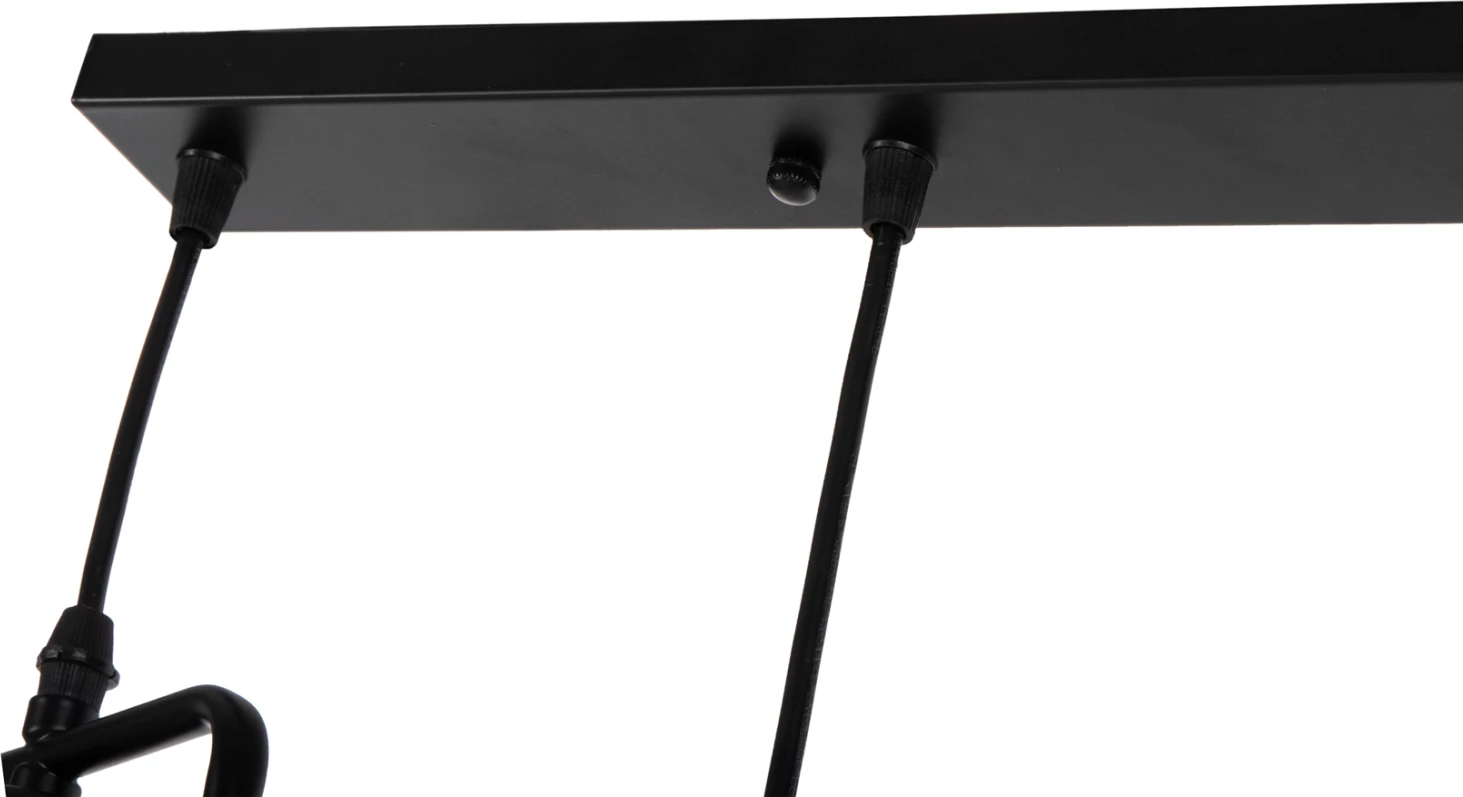 Llambë varëse tavani 4-drita, metal i zi, forma gjeometrike, FH4099, 70x38x106H cm