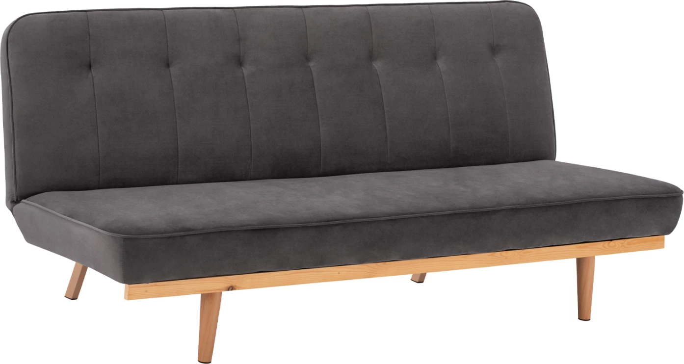 Divan shtrat 3 vendesh prej kadifeje gri FH3168.01 193x85x88cm