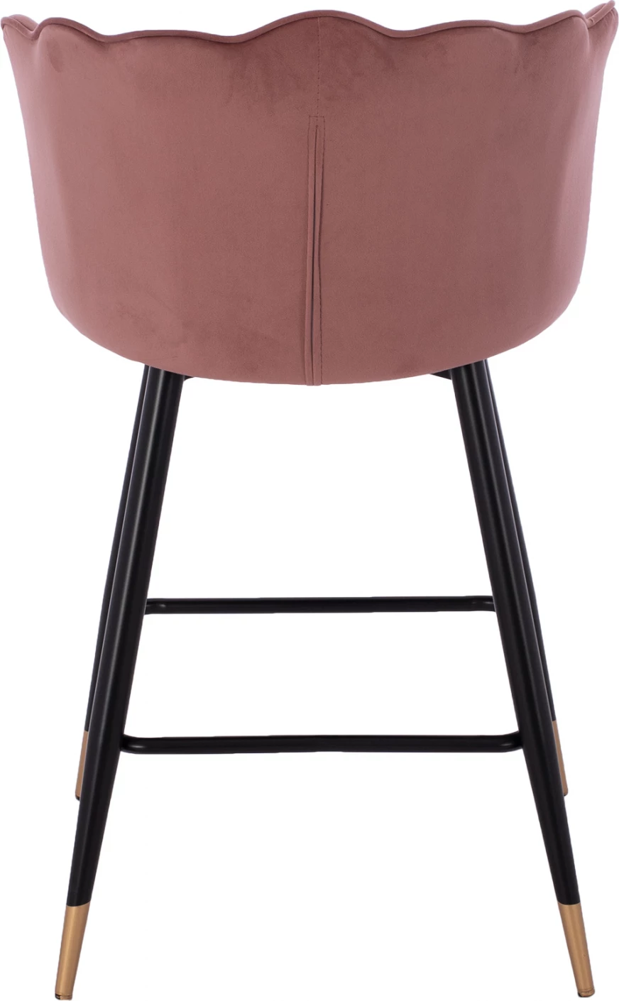 Karrige mesatare për bar, FH8736.02, kadife rozë e pluhurosur, kornizë metalike, 50x50x90 cm, set prej 2 copë