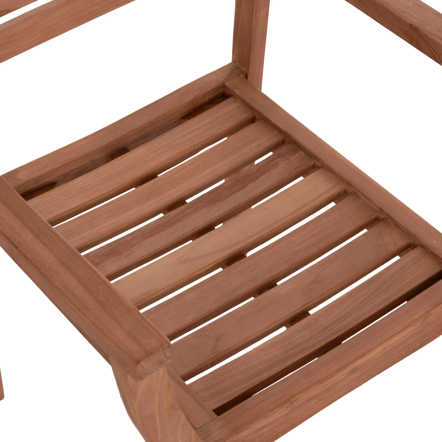 Karrige ngrënie për jashtë Ermioni, dru tik natyral, 60x59x84cm