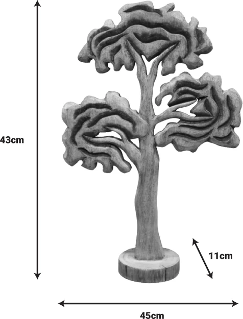 Dekor pemë tavoline Ethelia Inart dru mango natyral 35.5x11x53cm