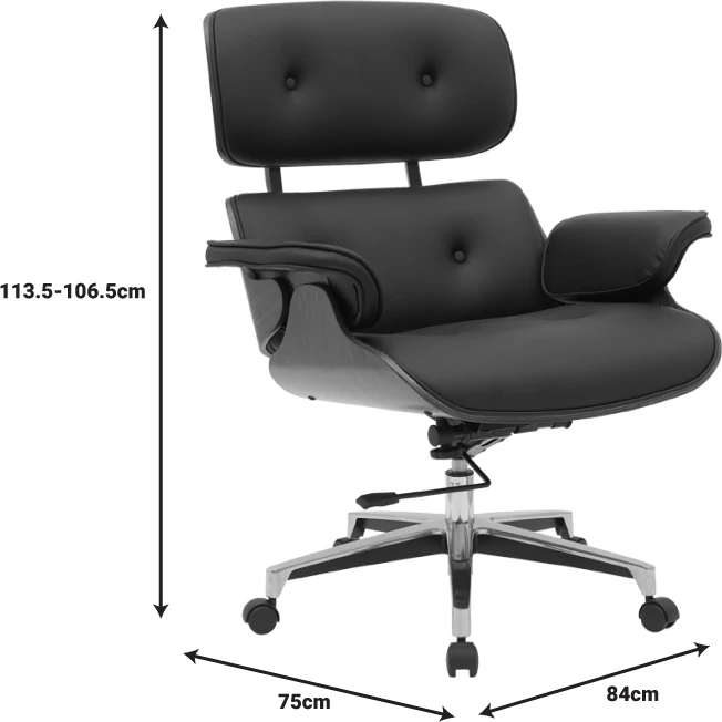 Karrige për zyre Kobane, e zezë/dru