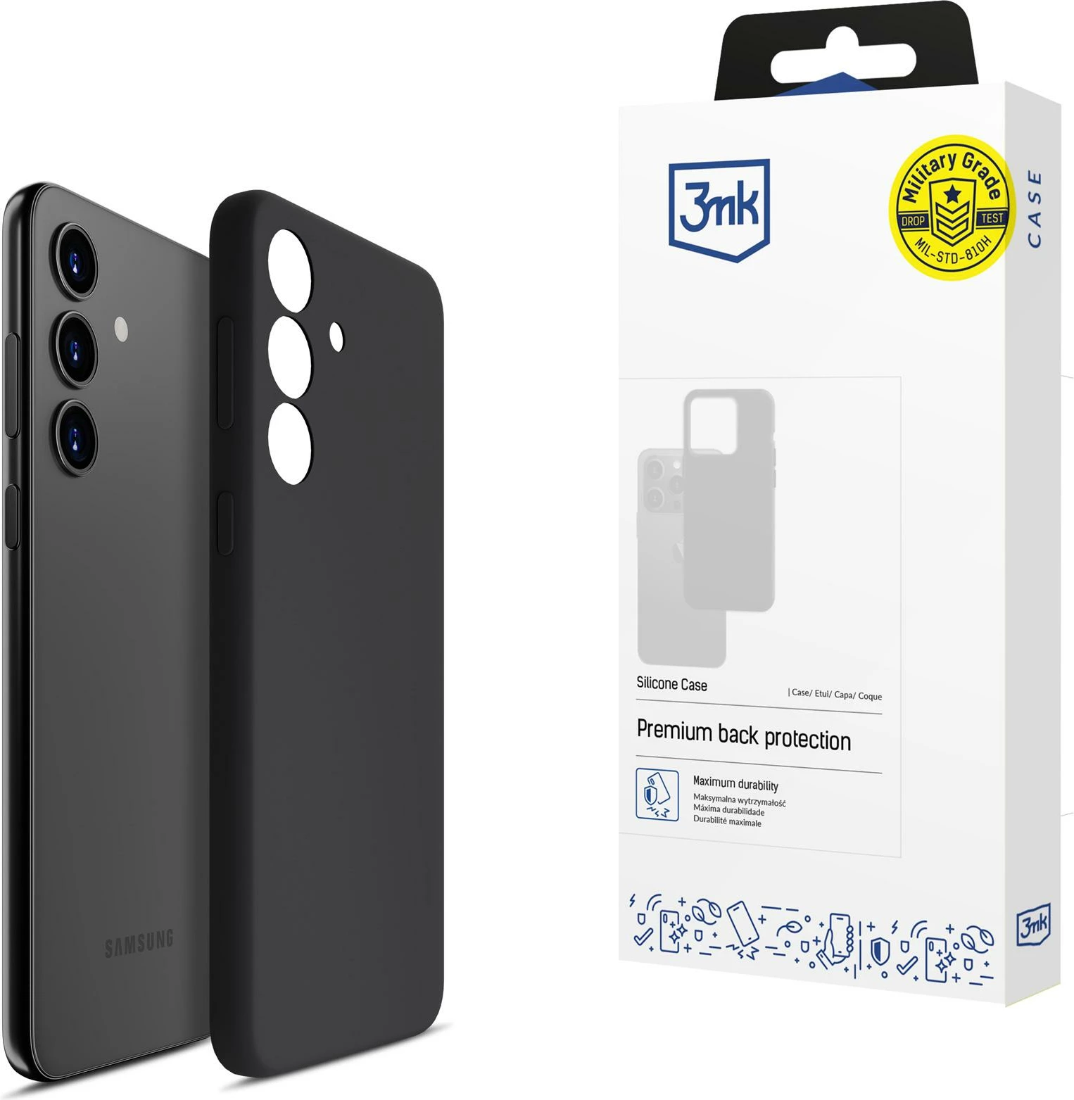 Mbështjellës silikoni 3mk për Samsung Galaxy S24+, zi