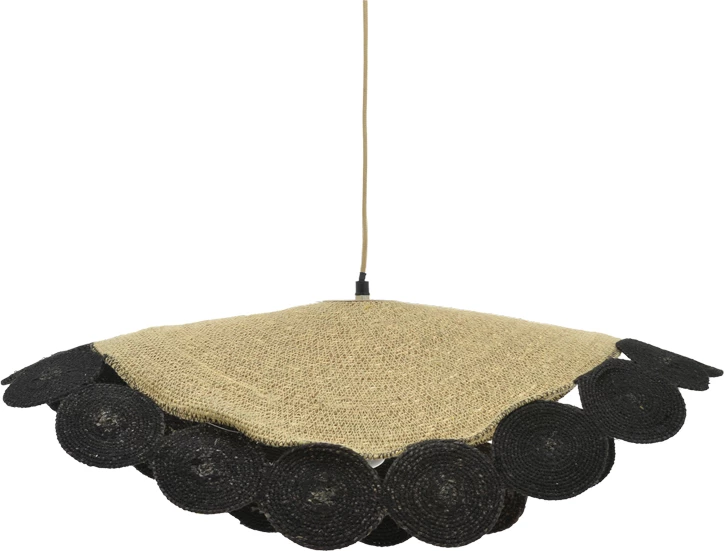 Llambë tavani Kono Inart, ngjyrë natyrale e zezë, D70x100cm