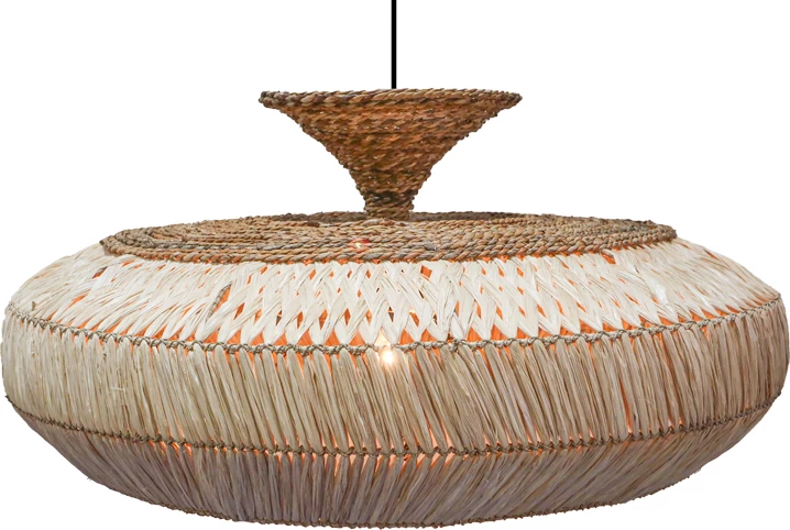 Llambë tavani sisal, ngjyrë natyrale, D90x43cm