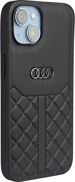 Mbështjellës Audi Genuine Leather për iPhone 14 6.1", lëkurë natyrale, zi