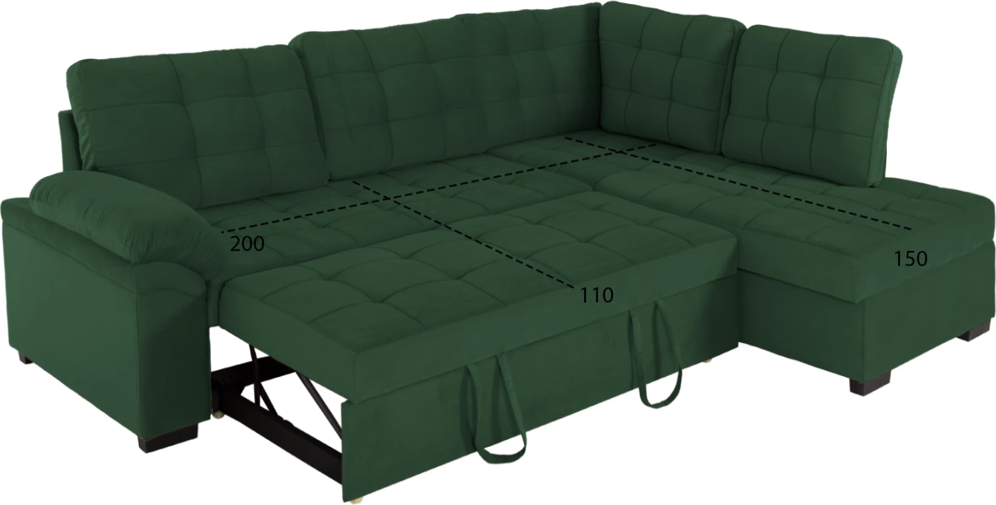 Kënd divani JADE, kënd i djathtë, ngjyrë cypress, FH3144.05R, 250x80-180x73-88H cm