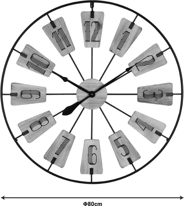 Orë muri Fepo Inart metalike, ngjyrë e zezë, 80x3x80cm