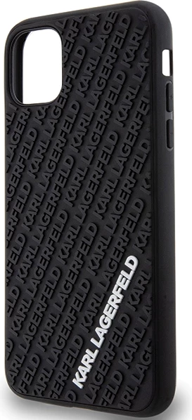 Mbështjellës Karl Lagerfeld KLHCN613DMKRLK për iPhone 11/XR 6.1", i zi, hardcase 3D Rubber Multi Logo