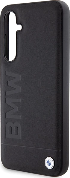 Mbështjellës BMW Leather Hot Stamp për Samsung Galaxy S23 FE, i zi