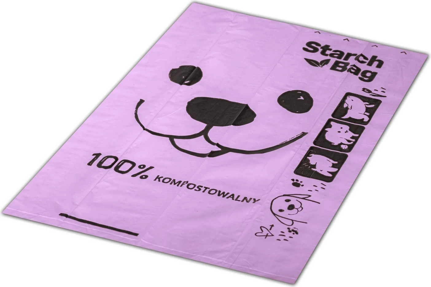 Qese kompostuese Starch Bag, 8x15 copë, Lila