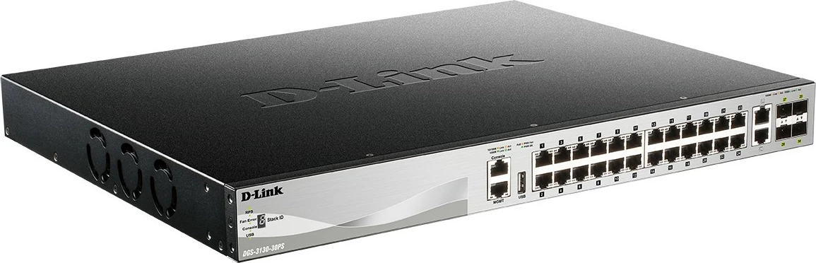 Switch D-Link DGS-3130-30PS/E, Managed, L3, 24 porte Gigabit, PoE, rackmount