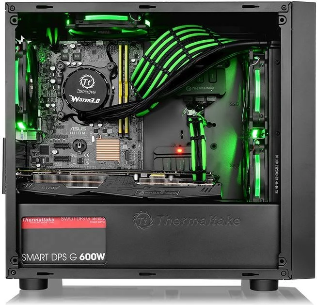 Kasë Thermaltake Versa H17, Midi Tower, Micro ATX/Mini ITX, e zezë