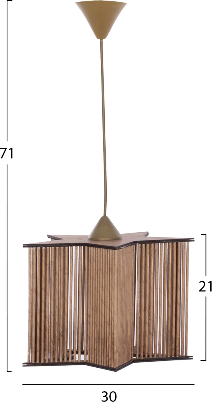 Llambë varëse për tavan, ngjyrë natyrale, FH7485.02, 30x30x71 cm