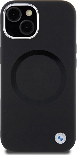 Mbështjellës BMW Signature Liquid Silicone MagSafe për iPhone 15 Plus/14 Plus, i zi