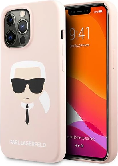 Mbështjellës Karl Lagerfeld Silicone Karl's Head për iPhone 13 Pro Max, Rozë