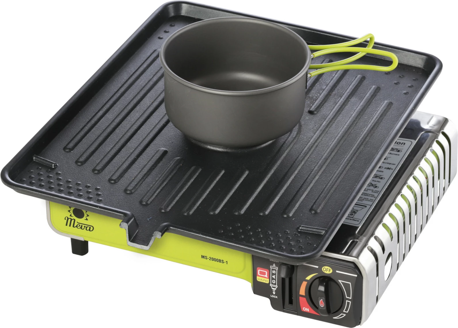 Grilë gize Meva UGP22002 për sobë kampingu me gaz, me hapje për djegës