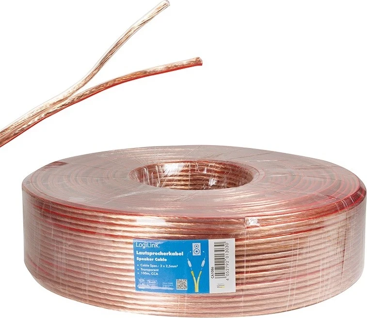 Kabllo instaluese audio Logilink, 100m