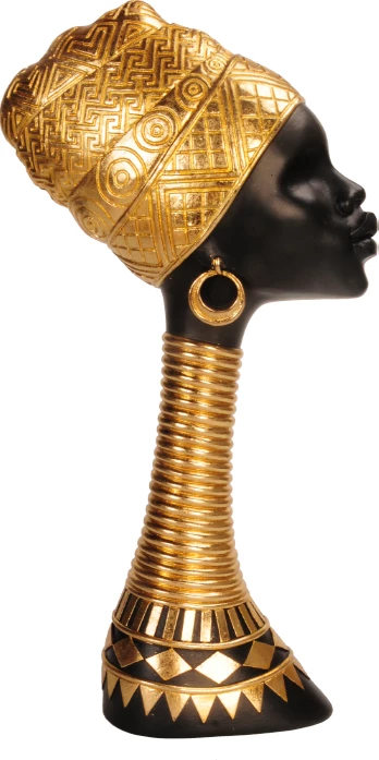 Figurë dekorative ABENI, polirezine, e zezë-ari, 15x7x29cm