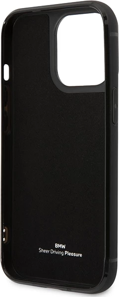 Mbështjellës BMW Leather Card Slot për iPhone 14 Pro 6.1", lëkurë, i zi