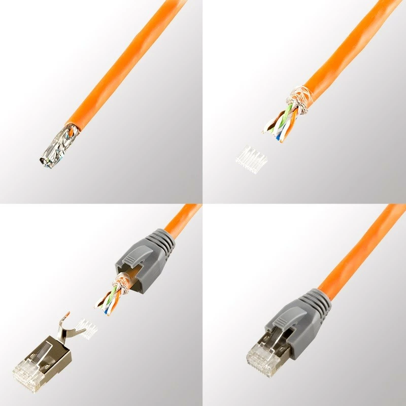 Lidhës RJ45 të mbrojtur LogiLink MP0030, set 10 copë, për Cat.6/6A/7, i argjendtë
