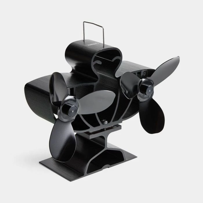 Ventilator për oxhak/sobë VONHAUS Double 2500886, 6 tehe, alumin, automatik 50°C, i zi