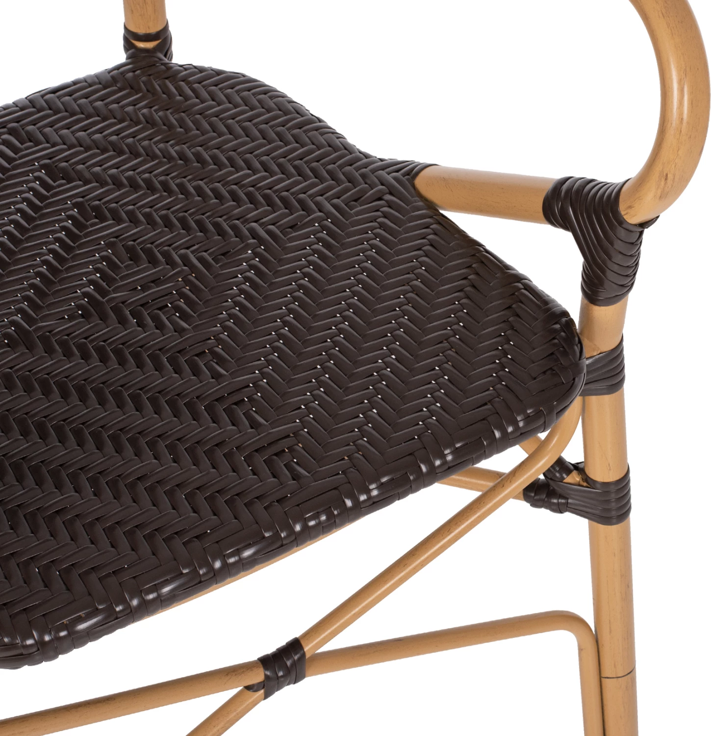 Karrige alumini FH5926.01, pamje bambuje, ratan PE kafe, 56x62x95H cm