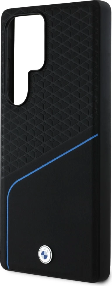 Mbështjellës BMW Leather Textured and Smooth MagSafe për Samsung Galaxy S25 Ultra, i zi