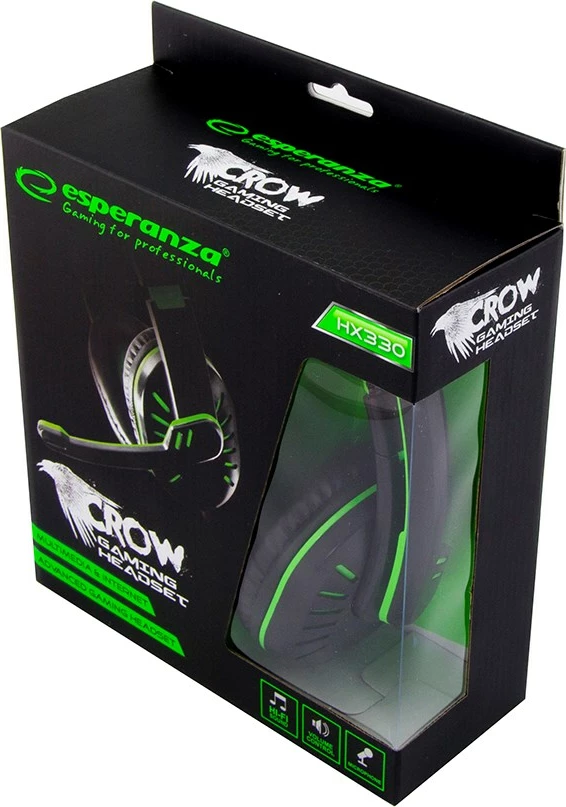 Kufje Esperanza EGH330G, e zezë/gjelbër