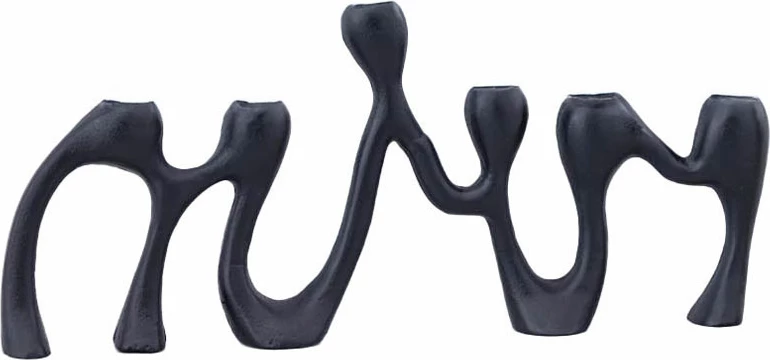 Mbajtëse qirinjsh LUMINOSO, alumin i zi, 44x5.5x19.5cm