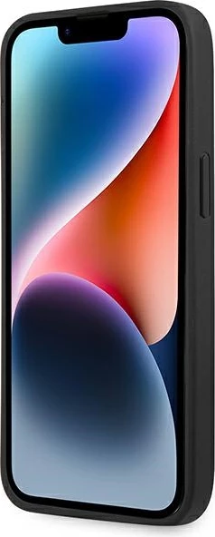 Mbështjellës BMW Leather Stamp për iPhone 14 Pro Max 6.7", lëkurë, zi