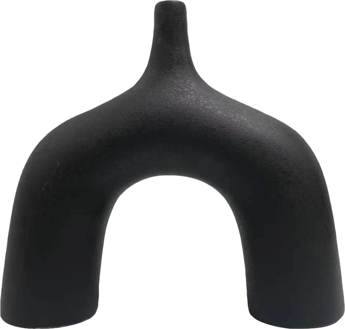 Dekor tavoline prej qeramike, seri ISIL, FH4601.02, ngjyrë e zezë mat, 34x10x33 cm