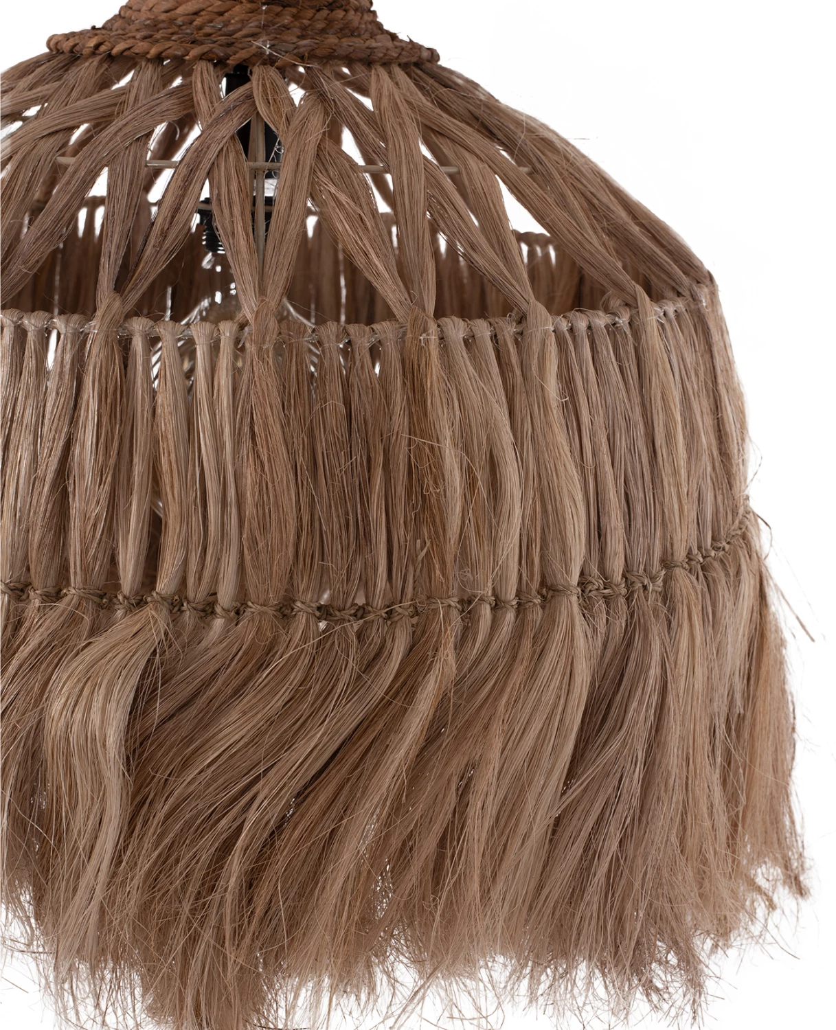 Llambë tavani me formë zile, fibra abaka natyrale, 50x50-80cm, FH7782