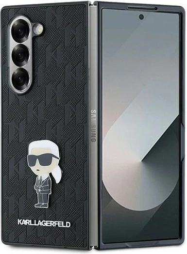 Mbështjellës Karl Lagerfeld Saffiano Ikonik Pin për Samsung Galaxy Z Fold 6, i zi