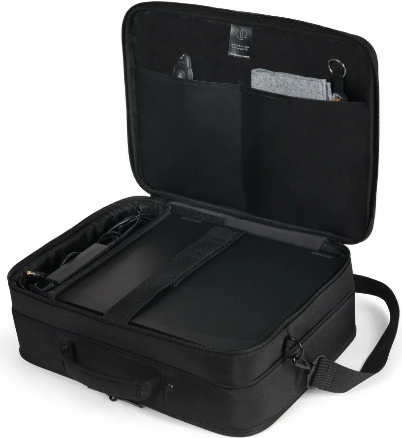 Çantë laptopi DICOTA Eco Multi Twin CORE D32032-RPET 14–16 inç, RFID, rezistente ndaj ujit, e zezë