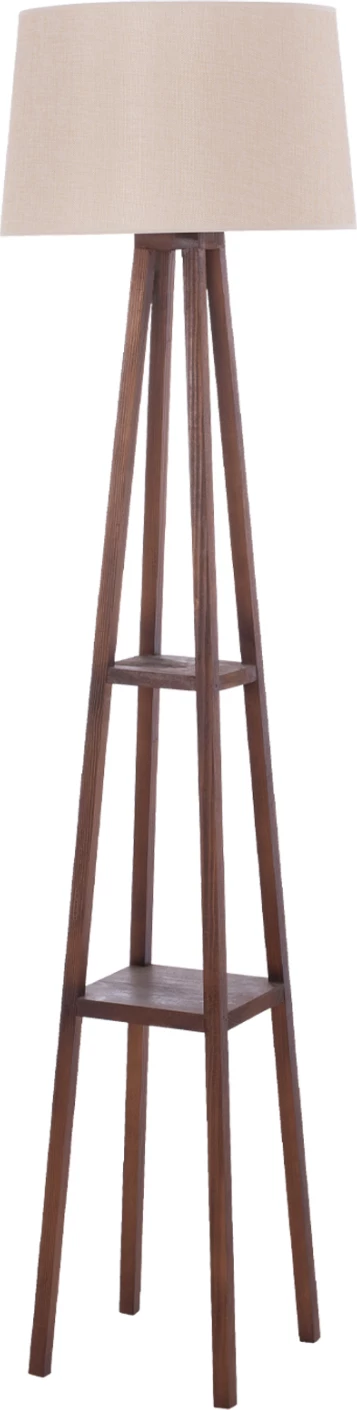 Llambë dyshemeje me këmbë druri, ngjyrë arre, kapak bezhë, 26x26x156 cm, FH7695.01