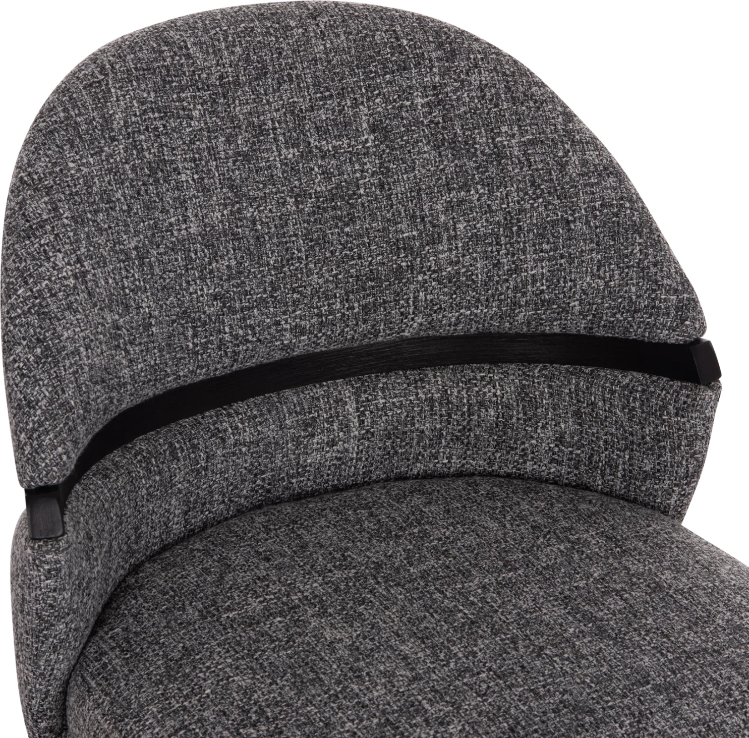 Karrige ngrënieje DEKKER, dru i zi, stof gri, FH18249.02, 50x60x80cm