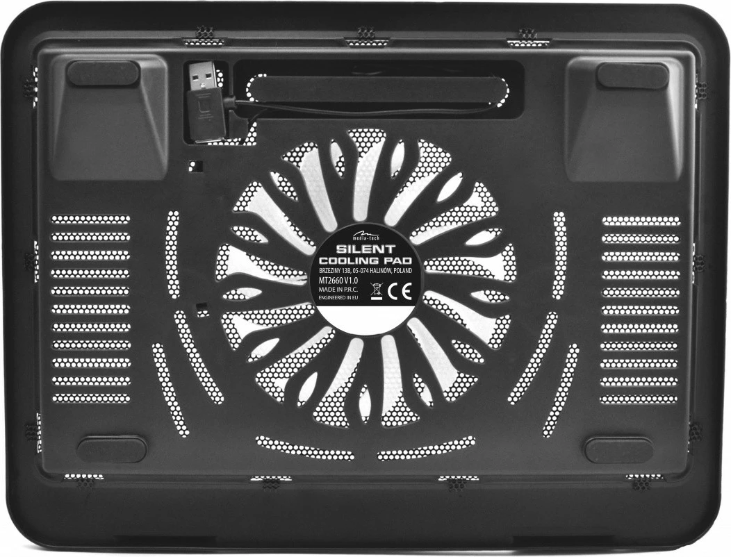 Pad ftohës për laptop Media-Tech MT2660, me ndriçim, i zi