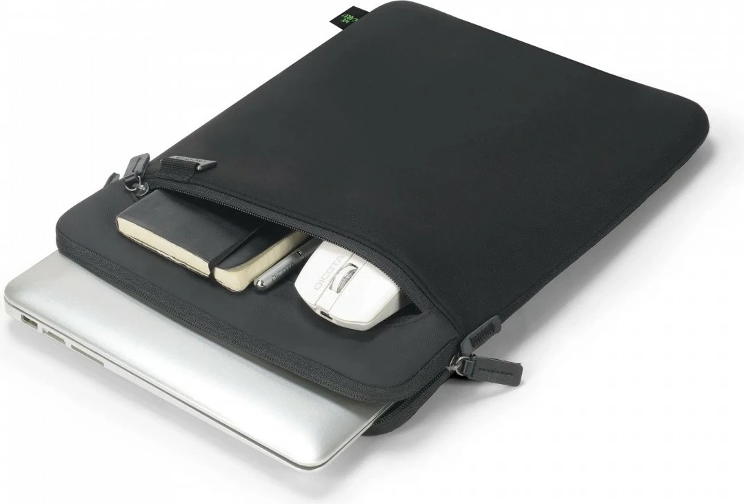Mbështjellës laptop, DICOTA, FIVE D3250502, 14 inch neopren me xhep përpara me zinxhir, zi