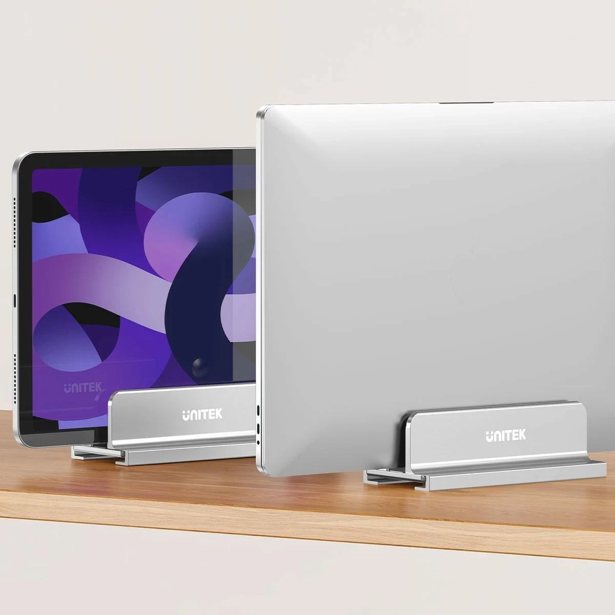 Mbajtese për laptop, Unitek, alumini, gri