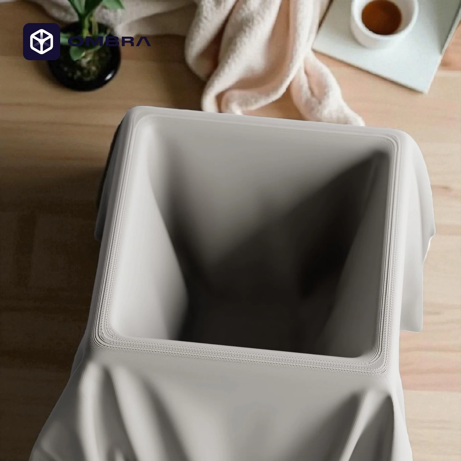 Vazo dekorative me strukturë si mëndafsh, madhësia M, hiri