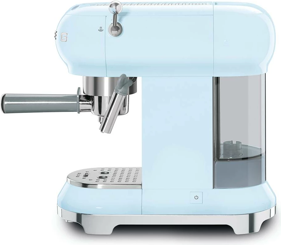 Aparat espresso Smeg ECF01PBEU, 1.1 L, 15 bar, manual, Thermoblock, blu pastel
