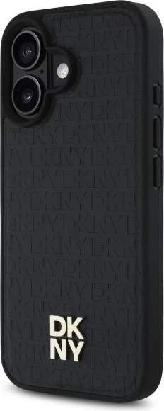Mbështjellës DKNY Repeat Pattern Stack Logo MagSafe për iPhone 16, i zi